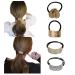 Harley Rhinestone Ponytail Holder Hair Cuffs For Ponytails Gold Ponytail Cuff Women'S Ponytail Headband4pcs