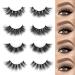 SY LASHES 18mm Mink 3D Cat Eye Fluffy Cross False Eyelashes - 4Pairs Luxury Volume 5D Fake Eyelashes - Buy Online on GoSupps.com