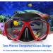 Panoramic HD Snorkel Diving Mask | Anti-Fog Scuba Goggles for Adults & Youth - A-Black Red - Buy Online on GoSupps.com