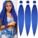 YDDM PRE Stretched Braiding Hair Extensions 26 inch 3packs Extensions Kunsthaar Braids Blue Hair Extension Art hair for braid Extension for Braids Jumbo Braids Hair (26 inches Blue#) 66cm-26 inches (3 SPALL) Blue#