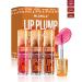 Plumping Lip Gloss - 3 Colors Hydrating Lip Glow Oil Set Pink Clear Lip Tint Stain Glitter Long Lasting Tinted Lip Oil Sparkly Moisturizing Lip Plumper Gloss Make Lip Fuller for Women Makeup -Set B