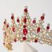 SWEETV Crystal Royal Queen Crown Tiara - Rhinestone Princess Headband for Prom & Birthday in Red - Buy Online on GoSupps.com
