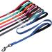 Vivaglory traffic handle dog leash dog leash with two padded handles strong reflective & metal hook training lines for dogs blue 1.2 m x 1.4 cm blue