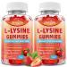 2 Pack L-Lysine 1000mg Gummies Chewable Lysine Supplement for Adults & Kids Essential Amino Acid Supplement for Immune Support Collagen Formation Support Strawberry 120 Count 120 Count (Pack of 1)