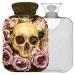 Naanle human skull rose heat bottle with reference transparent hot water bottle hand feet heat bag for pain relief heat and cold therapy 1 l