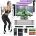 Pilates Bar Kit with 11 Resistance Bands for Women and Men- Portable Fitness Equipment- Workout Equipment for Home Workouts- Workout Bars for Exercise