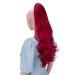 CAISHA 24" Long Hair Clip On Ponytail Extension Heat-Resistant Synthetic Hairpiece Slightly Wavy Red H514 red #3100 H514