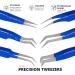 Silakor 6 Piece Eyelash Extension Tweezers Set - Stainless Steel Isolation & Classic Lashes Tweezers (Blue) - Buy Online on GoSupps.com