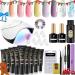 Poly Nail Gel Kit Gel Nail Extension Kit 9 PCS White Purple 15ml Gel Builder Nail Kit with U V LED Lamp Starter Beginner Nail Kit Full Set Gifts for Women by PHOENIXY 9 white purple cinnamon series