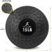 ProsourceFit 15 lb Slam Medicine Ball for Crossfit & Strength Training - Black Tread Textured Grip - Buy Online on GoSupps.com