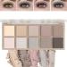 10 Colors Eyeshadow Palette Matte Nude Eye Makeup Palette Ultra-Blendable Long Lasting High Pigmented Waterproof Nudes Neutral Smooth Eye Shadow Palette for Women Natural Charming Looking #04