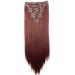 CAISHA by PRETTYSHOP XXL 20" Long 8 Pieces Set Clip In Extensions Hair Extension Synthetic Fiber Hairpiece Straight Red Brown CES110 red brown #35 CES110