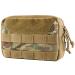 OneTigris Small MOLLE Pouch, Tactical Admin Pouch Belt EDC Tool Organizer Zippered Utility Waist Pack 7.5"x5"x2" Multicam