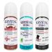 Deodorant For MEN 3-Pack Roll On Potassium Alum with Essential Oil Blends - Unscented COOL BLACK and FRESH CEDAR - VEGAN. CRUELTY FREE. ECO-FRIENDLY