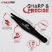 MAXOPRO Stainless Steel Pointed Tweezers for Precision Hair Removal - Ideal for Facial & Eyebrow Grooming - Black - Buy Online on GoSupps.com