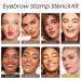 Eyebrow Stamp Stencil Kit - Long-Lasting, Smudge-Proof & Waterproof Brow Stencil and Stamp Kit for Beginners - 24 Reusable Shapes for Perfect Brow Shape (Black Brown) - Buy Online on GoSupps.com