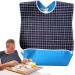 Adult Bibs - Feeding Bib Reusable with Crumb Catcher Stylish and Comfortable Adult Bibs for Women for Nursing Home Care Rowces Blue - Buy Online on GoSupps.com