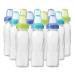 Evenflo Feeding Classic Clear Plastic Standard Neck Bottles for Baby, Infant and Newborn - Teal/Green/Blue, 8 Ounce (Pack of 12)