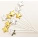 Shop Ailexi Handmade 10-Piece Leather Reflective Glitter Cake Toppers - Gold & Silver Stars for Cakes Cupcakes & Ice Cream - Buy Online on GoSupps.com