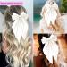 Andibro Long Tail French Ribbon Bow Hairpins Big Bow Barrettes Soft Silky Satin Hair Clips Aesthetic Hairclips Metal Bowknot Clips Bow Hair Dress Up 90's Accessories Decor for Wedding Party(Cream) White - Buy Online on GoSupps.com