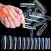 AddFavor 600pcs Clear Nail Tips Straight Tapered Square Nail Tips Full Cover Extra Long XXL No C Curve Squoval Nails Acrylic False Nail for Salon Home DIY Manicure Tapered Square Full Cover Nail Tips