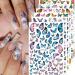 YOSOMK Butterfly Nail Art Stickers Decals Colorflu 3D Self-Adhesive Nail Decals Spring Blue Pink Purple Butterfly Flower Nail Supplies Decoration for Women and Girls Acrylic Nails DIY Design(6 Sheets) Blue Butterfly Nail...