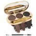 Eyebrow Powder Makeup Kit-3 Colors Eye Brow Tinting Powder Palette for Women Eyebrows Long-Lasting Waterproof Dark Medium Light Black Brown Brow Filler Enhance & Define Brows Christmas Makeup Gift-Set 03