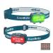 Everbrite LED headlamp 2 pieces blue with red light and green light children's head lamp with 5 light modes Christmas gifts for children for camping outdoor Christmas with 6 AAA batteries