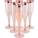 Rose Gold Plastic Champagne Flutes - 30 Pack, 6.5 Oz, Disposable Toasting Glasses for Wedding Party - Gold Glitter Plastic Mimosa Glasses - Pink Cups - Buy Online on GoSupps.com