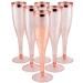 Rose Gold Plastic Champagne Flutes 1 Box of 30  6.5 Oz Gold Glitter Plastic Classic ware Plastic Toasting Glasses Disposable wine Mimosa glasses for wedding Party Cocktail Pink Cups (Rose Gold)