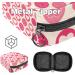 Portable Women's Binding Bags | Menstrual Cup Pocket & Pads | Stylish Tampon Bags for Teenage Girls - Pink Geometric Hearts - Buy Online on GoSupps.com