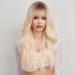 EMMOR Ombre White Curly Synthetic Women's Wig with Bangs - Long Heat-Resistant Daily Wear Wig - Buy Online on GoSupps.com