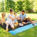 Likorlove Beach Blanket - Waterproof, Sandproof, Oversized Picnic Mat for 5-7 Adults - Lightweight, Portable, Quick Dry - Ideal for Travel, Camping, Hiking - Compact Bag, Stakes & Pockets Included - Black & Blue - Buy Online on GoSupps.com