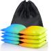 slashome Weather Resistant Cornhole Bags, Gradient Duckcloth Bean Bags Set of 8 Regulation Professional Cornhole Beans Bags for Outdoor Cornhole Toss Game, Includes Tote Bag Blue/Green-Orange/Yellow