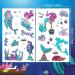 Konsait Glitter Temporary Tattoos for Girls - 24 Butterfly Mermaid Fairy Flowers Stickers | Waterproof Fake Tattoos for Kids Birthday Party Favors - Buy Online on GoSupps.com