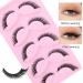 Buy Slender & Fluffy Faux Mink False Eyelashes - 10mm Cat Eye Lashes | 5 Pairs 3D Natural Look - Buy Online on GoSupps.com