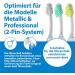 EMMI-Dent 4x Toothbrush Attachments E4 (Blue Turquoise Yellow White) - Ideal for Ultrasound Toothbrushes - Standard Hardness Bristles - Buy Now! - Buy Online on GoSupps.com