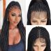 Bismanhair 360 Full Lace Box Braid Wig for Black Women with Baby Hair - Synthetic Handmade Cornrow Wig Lightweight Heat Resistant Twist Braids - Natural Black - Buy Online on GoSupps.com