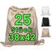 25 pieces cotton bag gym bag 38 x 42cm sports bag - backpack fabric bag bag bag cotton bag jute bag ico -tex certified fabric bag shopping bag gym sac sack for painting set nature