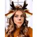 LaVenty Luxury Furry Reindeer Headband Deer Horn Ears Headband Deer Animal Costume for Halloween Yellow - Buy Online on GoSupps.com