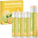 4-Pack Citrus SPF 15 Lip Balm - Organic Ingredients Broad Spectrum UVA/UVB Protection - Hydrating & Moisturizing USA Made SPF 15 Citrus
