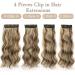 Nnzes Clip in Long Wavy Hair Extension 4PCS Thick Brown mix Blonde Double Weft 20 Inch Synthetic Hair Extension for Women - Buy Online on GoSupps.com