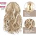 REECHO 10 Inch Short Curly Ponytail Extension Ash Blonde w/ Highlights | Claw Clip Synthetic Hairpiece for Women - Buy Online on GoSupps.com