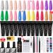Poly Nail Gel Kit  VANREESA 12 Colors Nail Extension Kit with Clear Nude Pink Builder Nail Gel Kit for Beginners DIY at Home Manicure Starter Professional Set Gift for Women Colorful Flowers