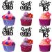 Rsstarxi 30 Pack Glitter 16 Cupcake Toppers Sweet 16th Birthday Cake Toppers Hello 16 Sixteen Years Old Cupcake Picks 16th Birthday Wedding Anniversary Party Cake Decorations Black Design 1 Black