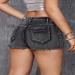 Uck-Kit Summer Skinny Denim Shorts for Women - Sexy Torn Black Jeans Casual Medium Waist - Buy Online on GoSupps.com