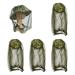 4Pcs Mosquito Head Net Anti Insect Midge Net Head Cover Head Net Mesh for Outdoor Hiking Camping Fishing Green