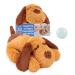 WEOK Puppy Heartbeat Toy- Dog Heartbeat Toy for Separation Anxiety Relief Puppy Heartbeat Stuffed Animal Anxiety Calming Behavioral Aid Plush Toy for Dogs Cats Pets Brown++