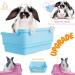HoppScotch.bun Large Rabbit Litter Box with Plastic Grid & Dump Tray - Bunny Poop Tray for Bunny Feet - Pet Waste Station and Supplies - Training Corner Litter Pan for Rabbit Cage Accessories - Cream - Buy Online on GoSupps.com