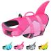 Malier Dog Life Jacket, Ripstop Dog Life Vest with Rescue Handle for Swimming Boating, Reflective Puppy Life Jackets Dog Shark Life Jacket with Adjustable Straps for Small Medium Large Dogs (Large) Large Pink